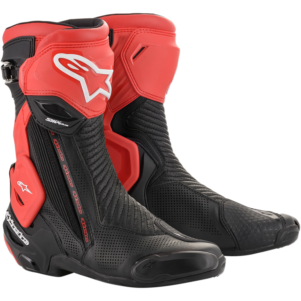 Alpinestars SMX Plus V2 Vented Boots Black Red Pit Lane Moto